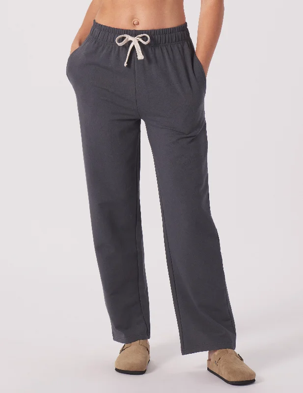 Elegant Simplicity Wardrobe Straight Leg Sweatpant: Carbon