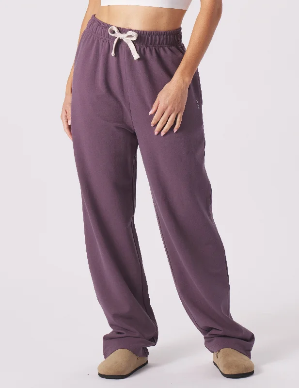 Cutting Edge Fashion Straight Leg Sweatpant: Berry Wine