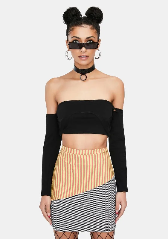 Style Redefined Beetlejuice Babe Striped Mini Skirt