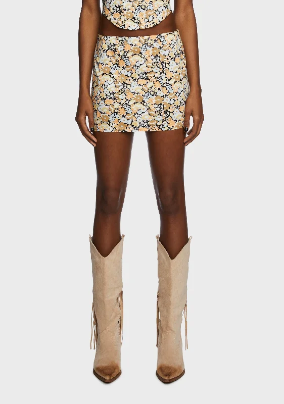 Unique Women's Fashion Pieces Among Wildflowers Mini Skirt