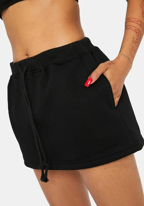 Effortless Chic Apparel Noir True Confessions Sweat Skirt