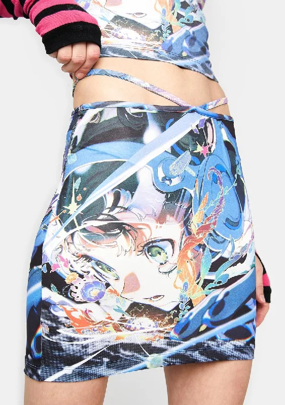 Must Haves Anime Print Mini Skirt