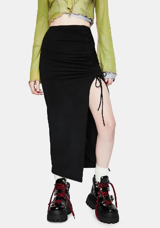 Exclusive Designer Collection Black Maxel Midi Skirt