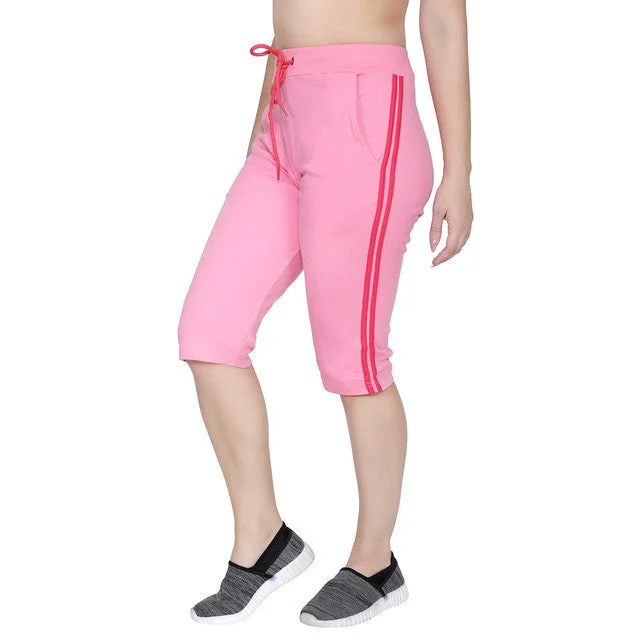 Clearance Sale Online T.T. Women Solid Cotton Capri Pink