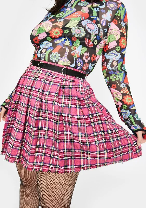 Women's Clothing Online Plus Sweet Dress Code Plaid Skirt