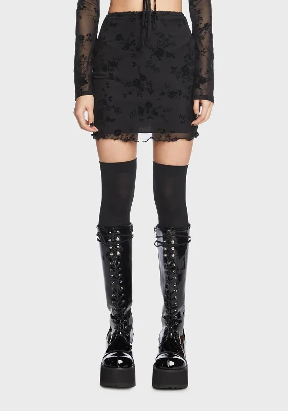 Crazy Discounts, Hurry Up Flocked Mesh Mini Skirt