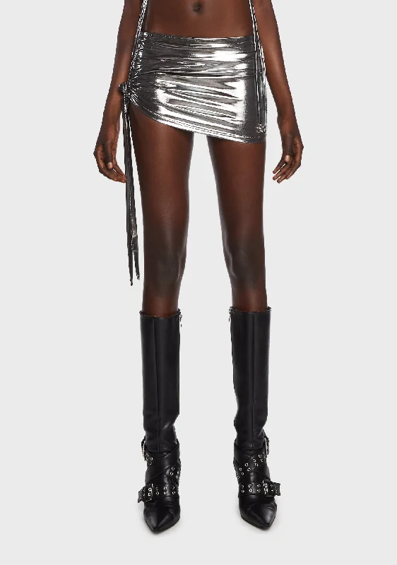 Big Discounts Metallic Daisy Micro Skirt