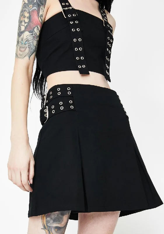 Hot Trends Restrain Buckle Mini Skirt