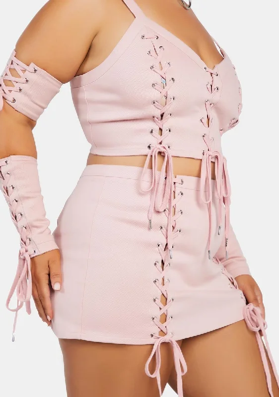 New Arrival Discount Plus Levels Unlocked Lace-Up Skirt