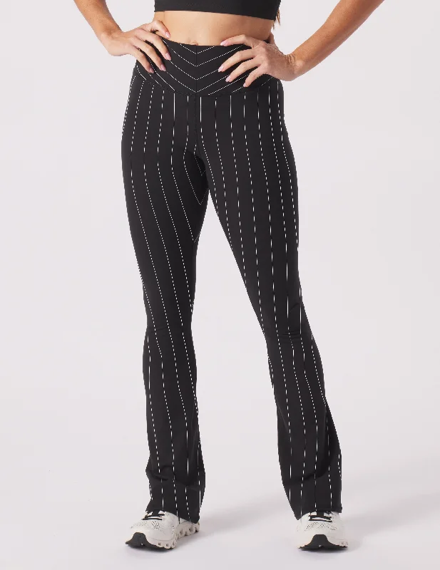 Trend Setting Wardrobe Pursuit Semi Flare: Black/White Pinstripe