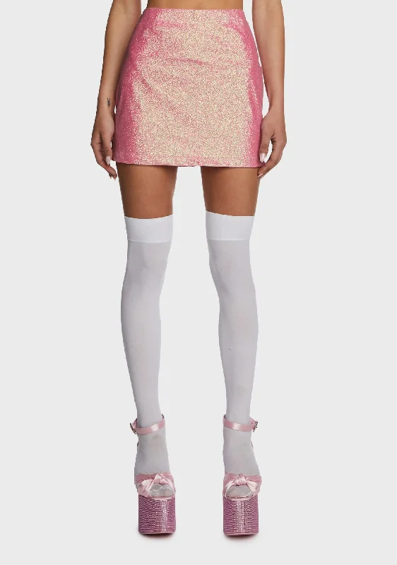 Unique Women's Fashion Pieces Twinkle Kiss Glitter Mini Skirt