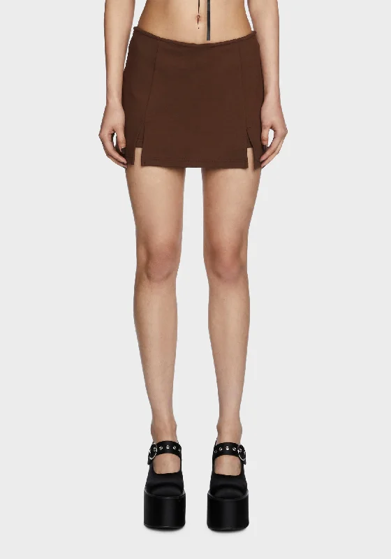 Style Streetwear Under The Boardwalk Mini Skort - Dark Brown