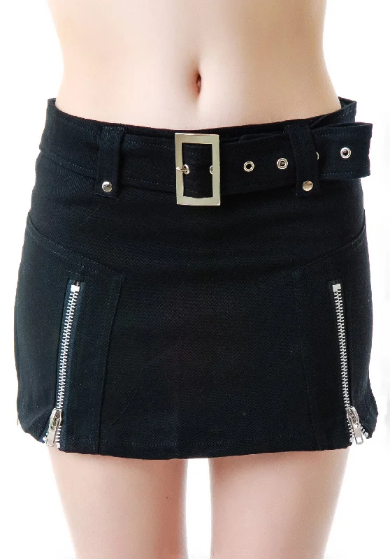 Evening Looks Daemona's Zipper Mini Skirt