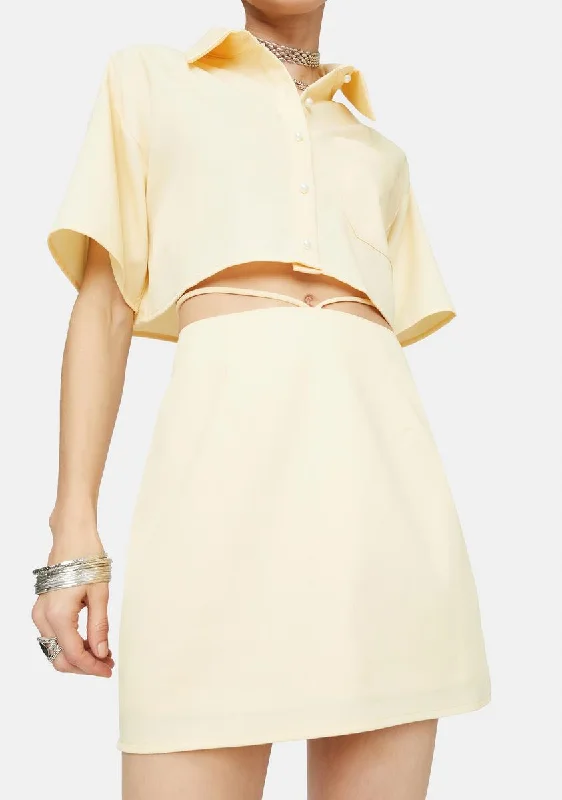 Effortless Everyday Wear Friend Of Mine Tie Waist Mini Skirt