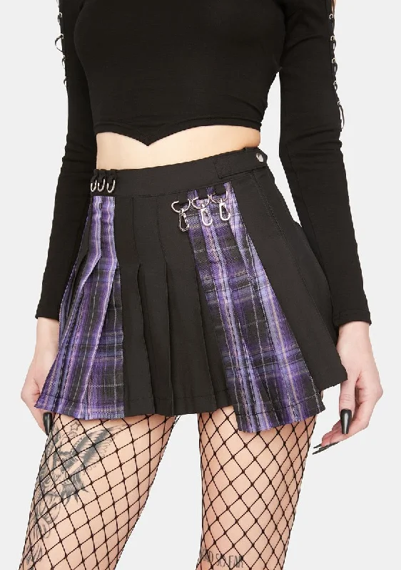 Trendy And Individual Women's Fashion Plaid Pleated Mini Skirt