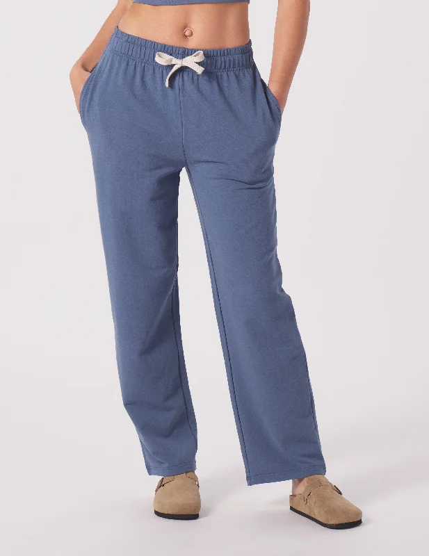 Season Appropriate Women's Collection Straight Leg Sweatpant: Washed Blue