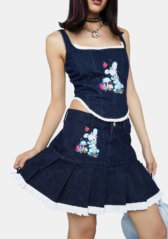 Sophisticated Fashion Bunny Fantasy Denim Skirt