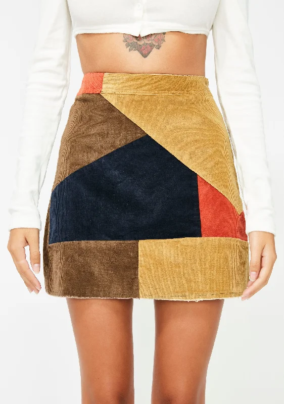 Wardrobe Essentials She's So Cold Colorblock Skirt