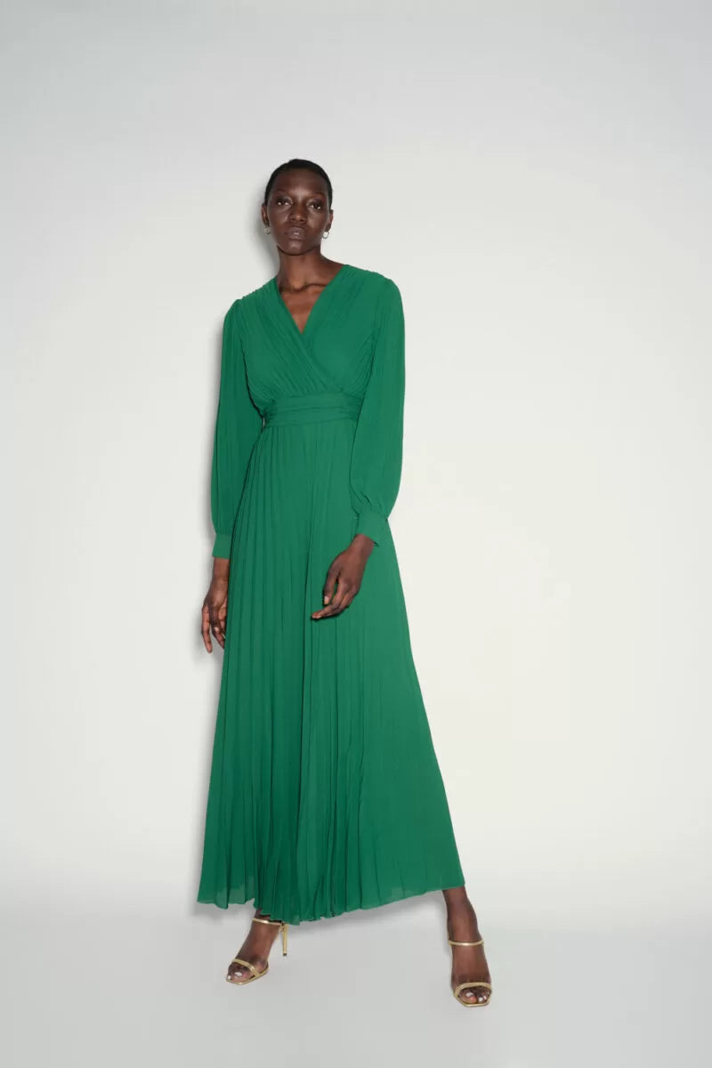 Chic Outfits KAOS Hai Cercato Green Pleated Jumpsuit