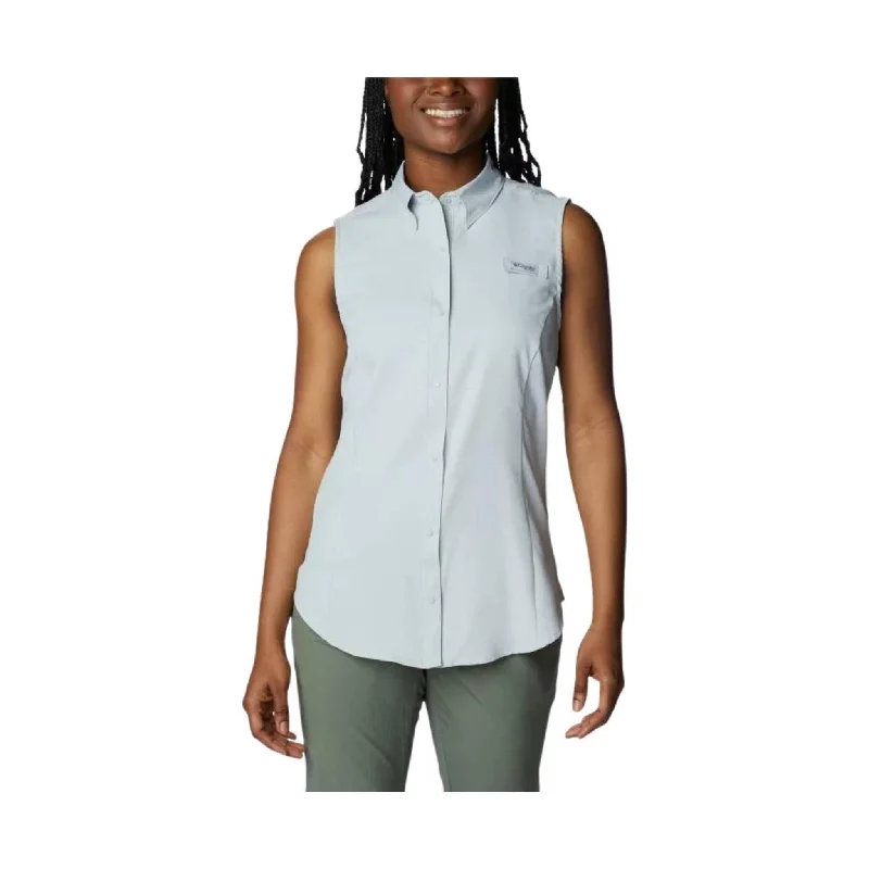 Everyday Wear Columbia Women's PFG Tamiami Sleeveless Shirt - Cool Grey FINAL SALE