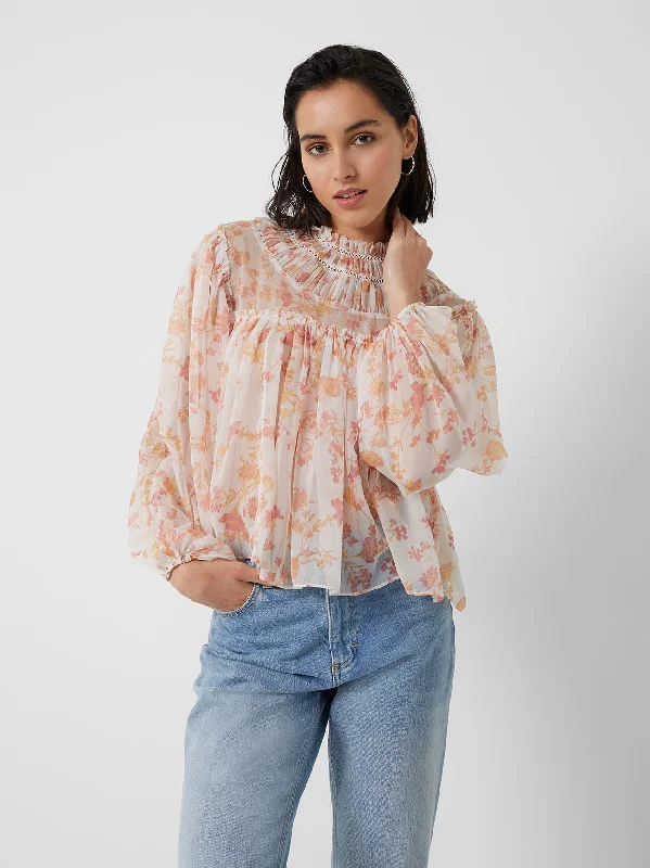 Trend Driven Wardrobe Diana Recycled Crinkle Long Sleeve Blouse