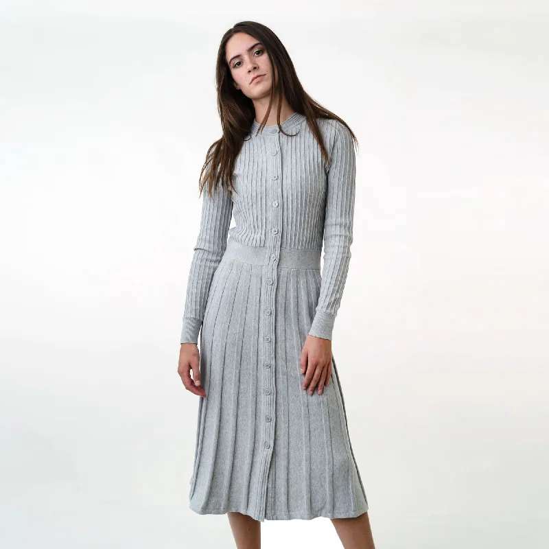 Comfortable Casual Women's Clothing Button Front Sweater Dress