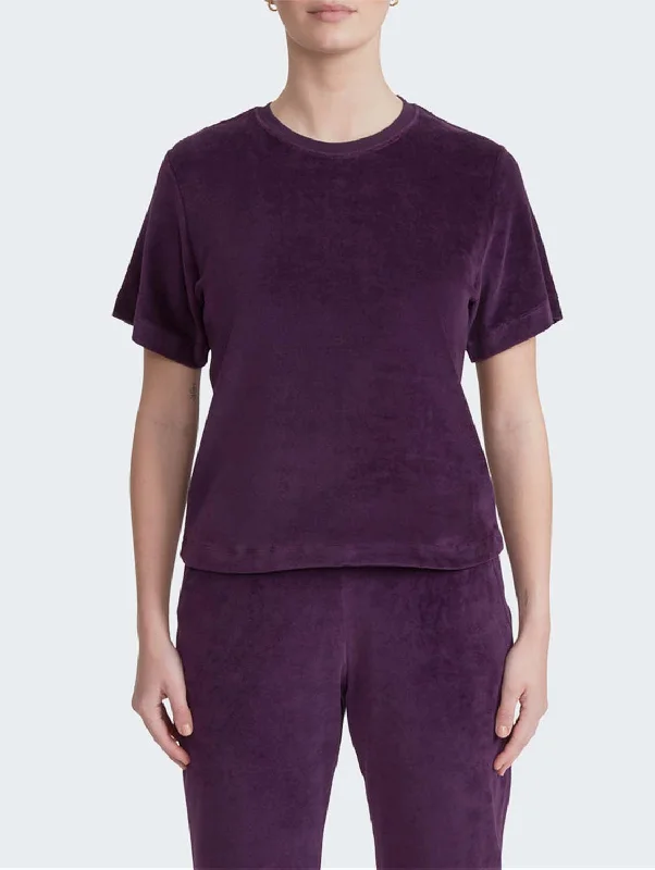 Colorful Clothing Organic Unisex Velour Vegan T-Shirt | Royal Purple