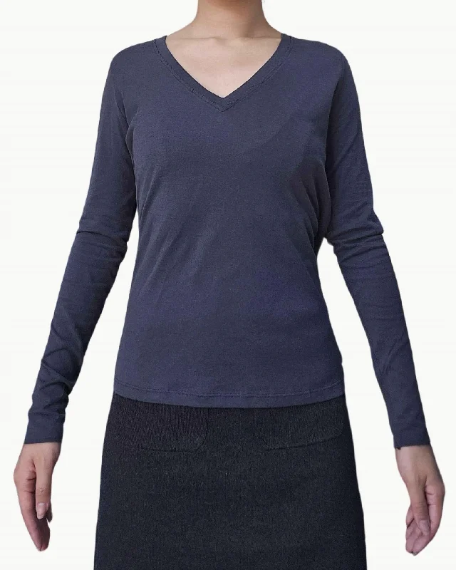 Online Boutiques Clothing Tidian Woman Knit T-Shirt In Charcoal