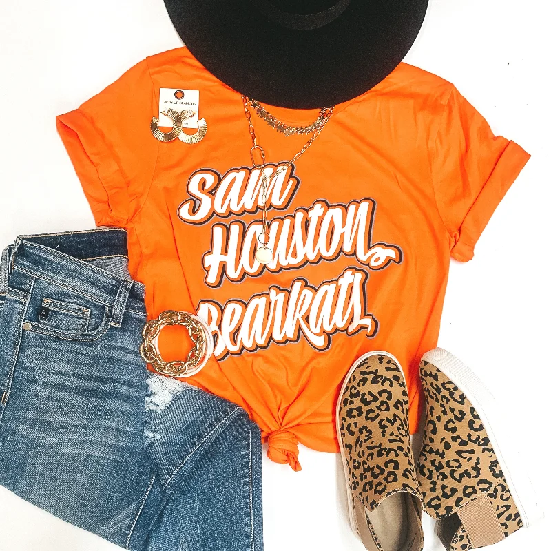 Budget-Friendly Fashion Bearkat Game Day | Sam Houston Bearkats Short Sleeve Graphic Tee in Orange