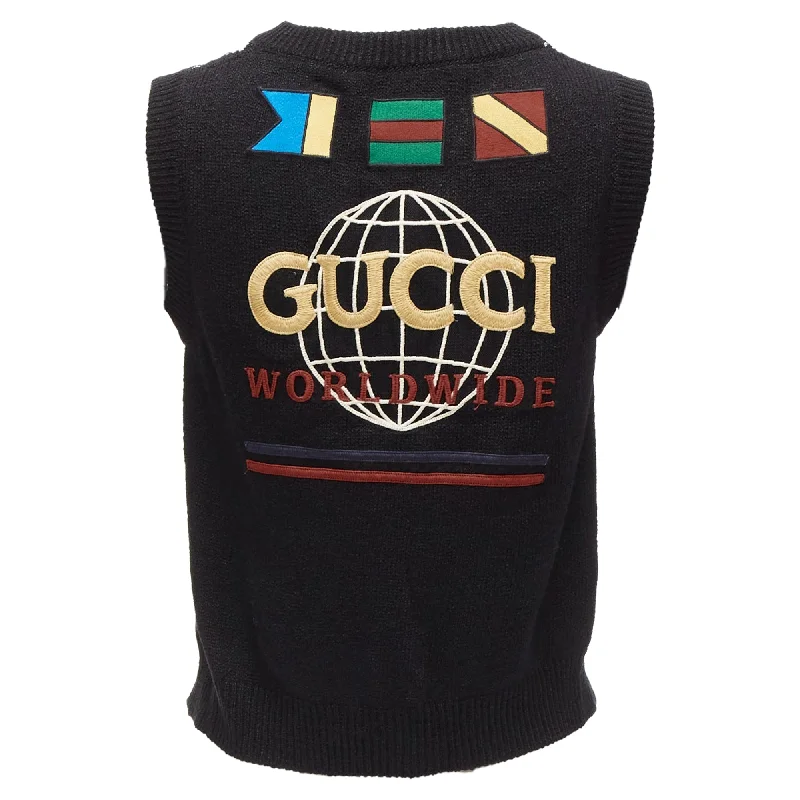 Sophisticated Fashion Gucci silver diamong argyle floral embellished sweater vest