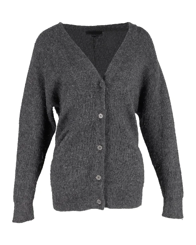 Gift Ideas Alexander Wang Buttoned Cardigan in Grey Wool