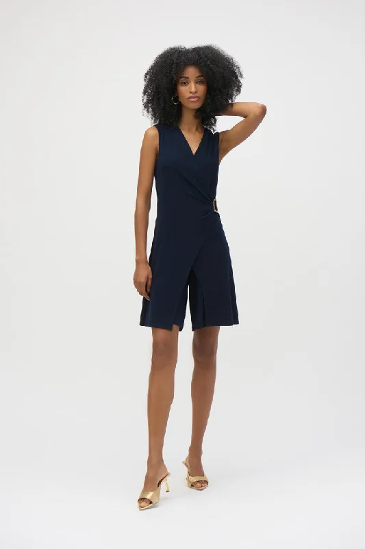 Save Big Joseph Ribkoff Midnight Blue Silky Knit Wide-Leg Jumpsuit