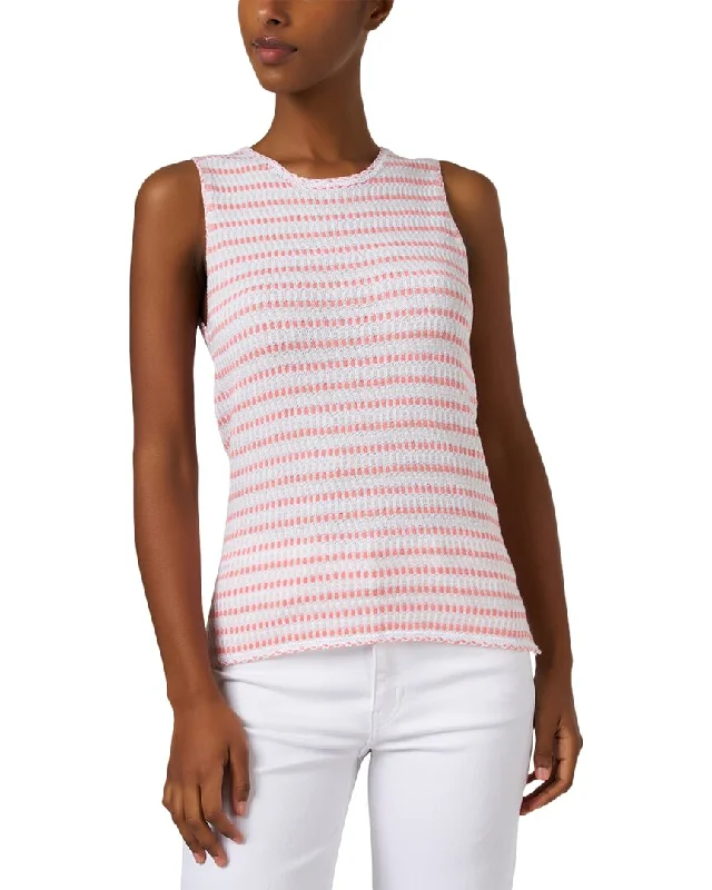 Fashion-forward Women's Wear Ecru Striped Knit Tank