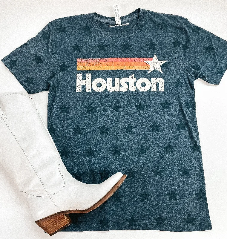 Sale Clothes Online Astros Game Day | Astros Star Print Short Sleeve Graphic Tee in Heather Navy