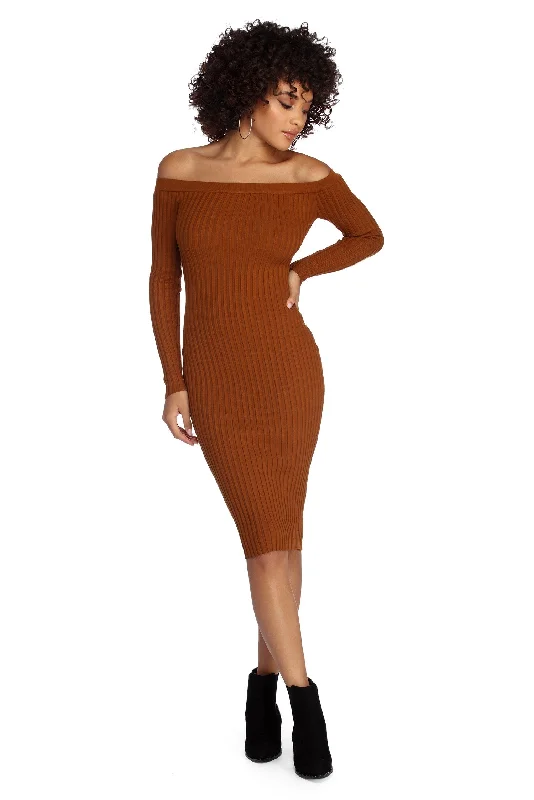 Absurdly Cheap Sale Spiced Up Knit Midi Dress