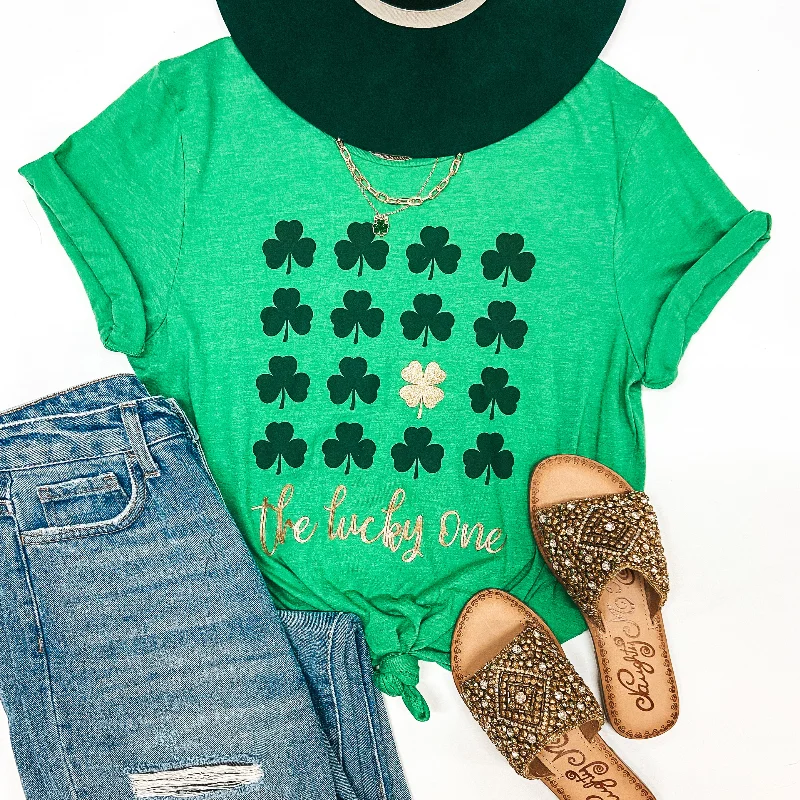 Luxe Women's Fashion The Lucky Ones Clover Short Sleeve Tee Shirt in Green