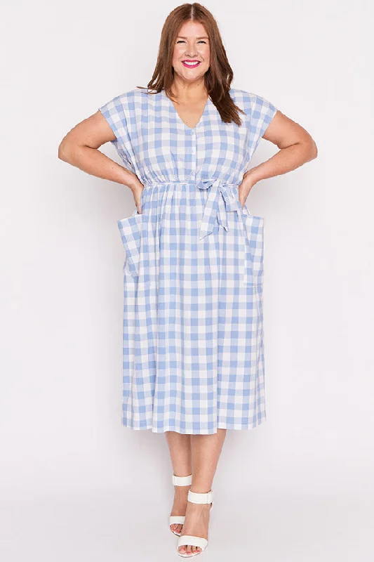 Attire Sale Georgie Blue Gingham Dress