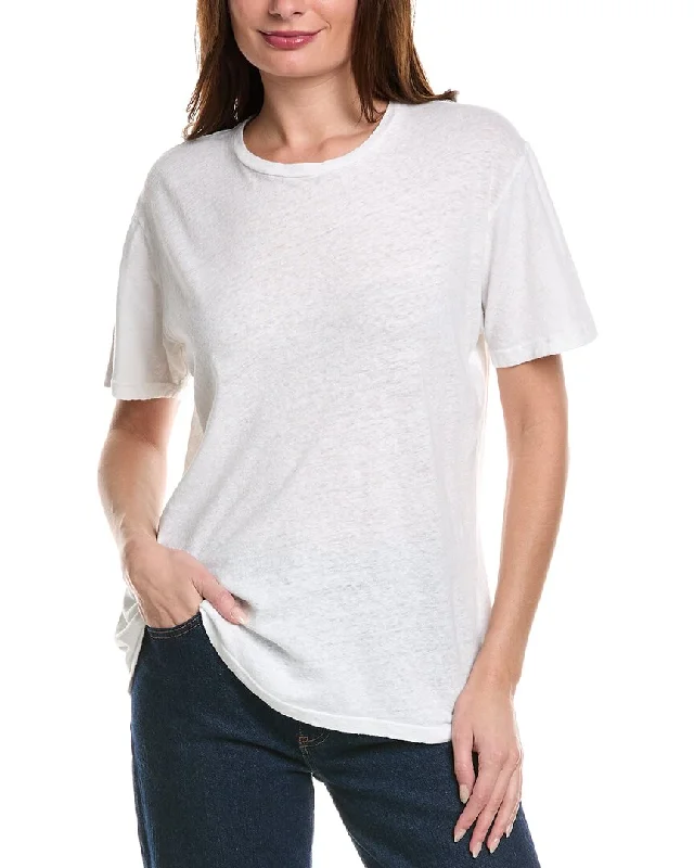 Flash Sale Clothing MOTHER The Rowdy Linen-Blend T-Shirt