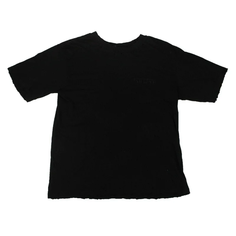 Chic And Comfortable Unravel Project Long Distressed T-Shirt - Black