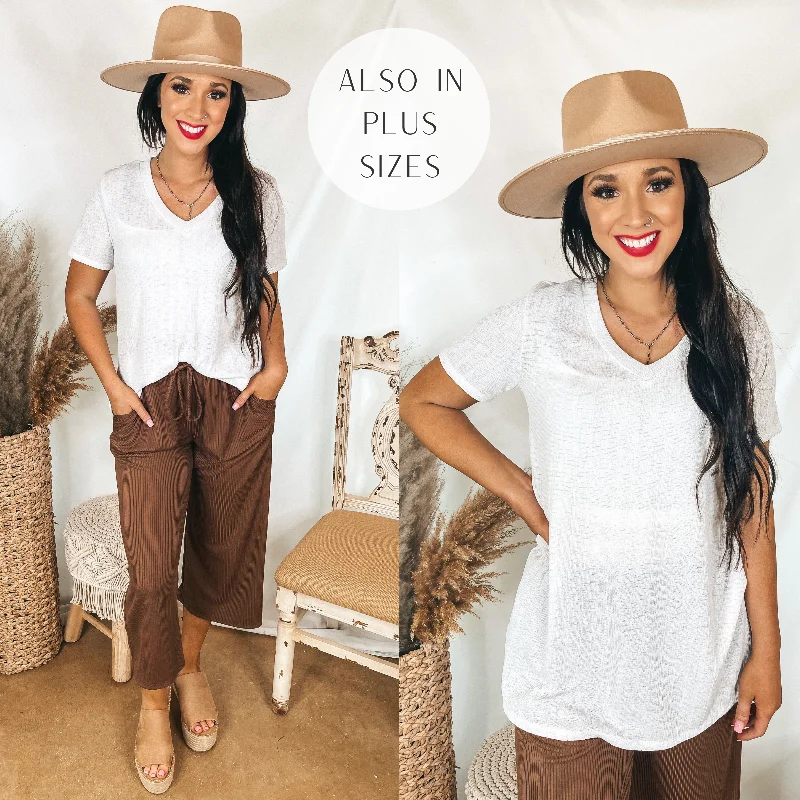 Clothes Sales Looking For You Short Sleeve V Neck Top in White