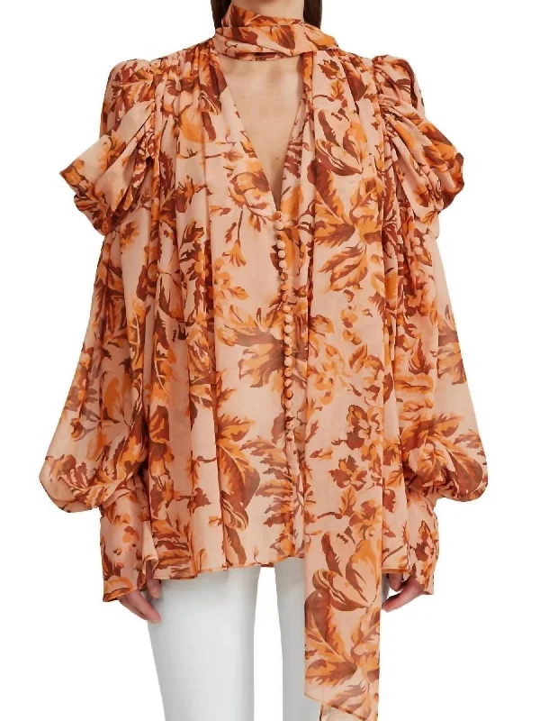 New Arrival Discount Swansea Blouse In Peach Floral