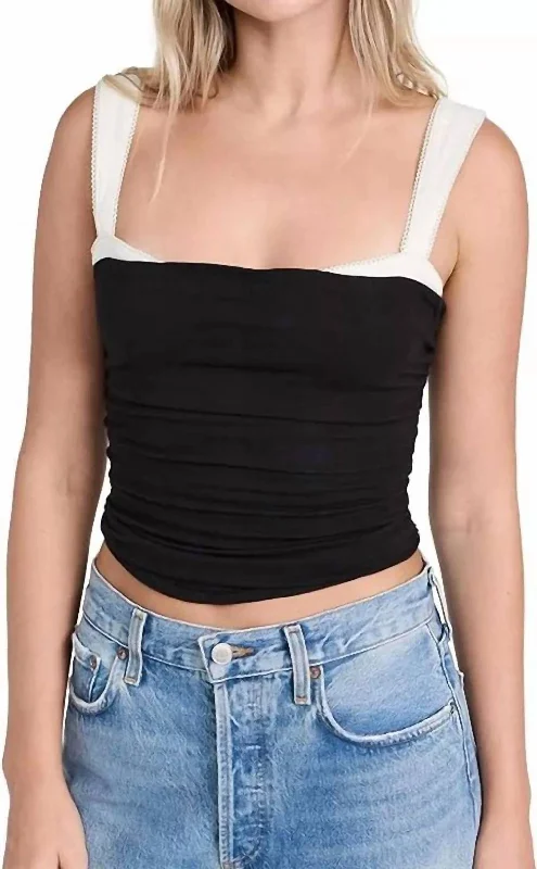 Best Boutiques Online Two Tone Tank In Black