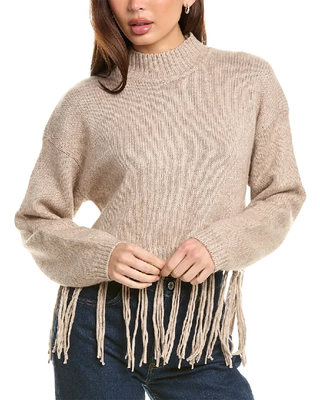 Chic Women's Clothing for Date Nights Splendid Riley Fringe Wool-Blend Sweater