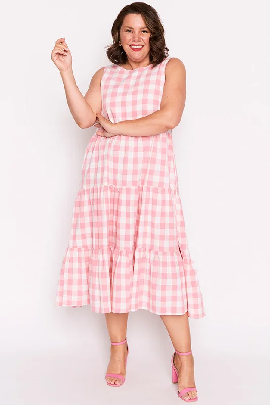 Best Online Women's Boutiques Maisy Pink Gingham Dress