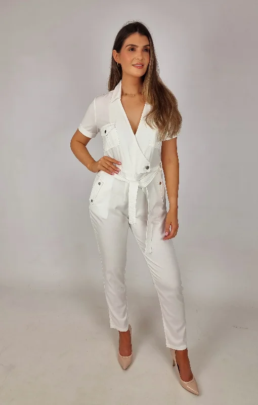 Trendy And Individual Women's Fashion Eva Kayan White Jumpstuit