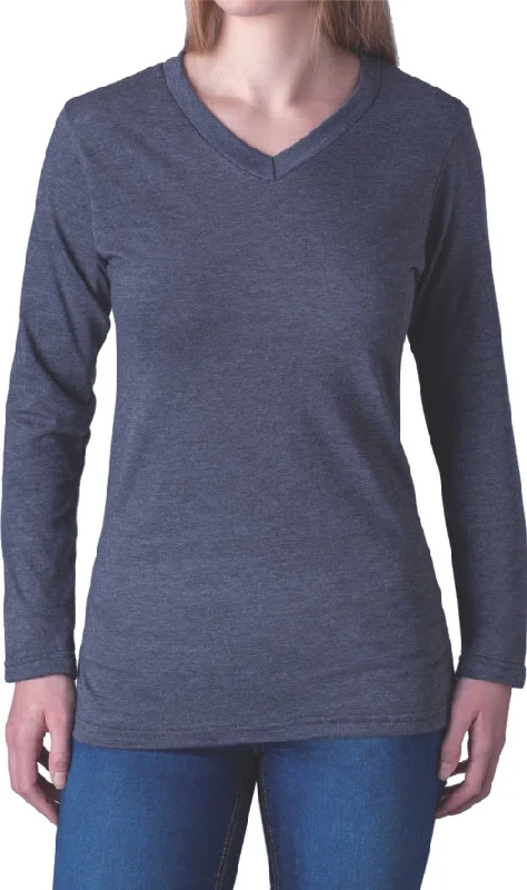 Casual Chic Women's Basic Long Sleeve V-neck T-shirt