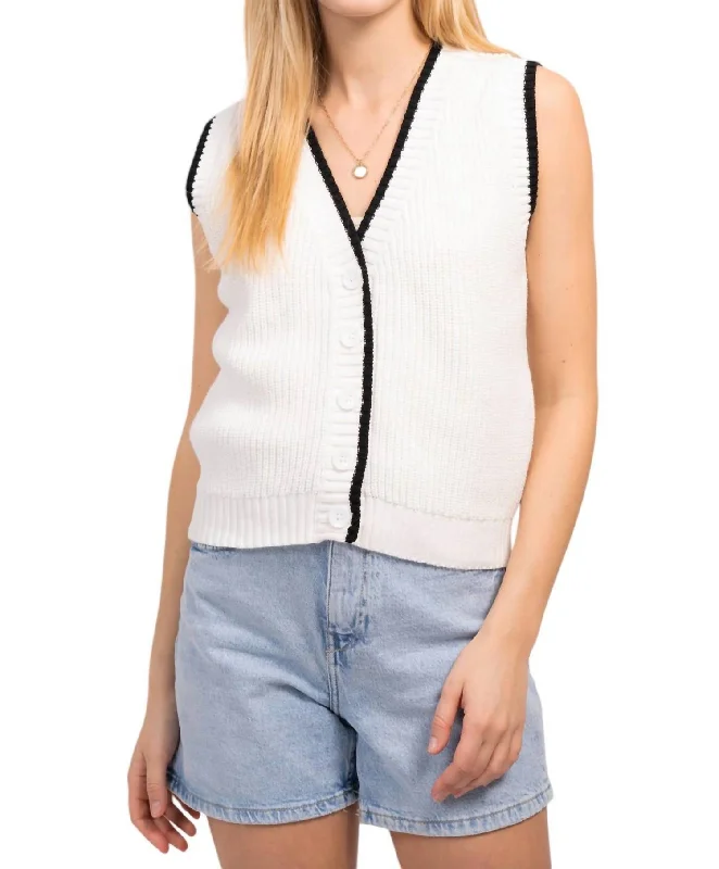 Bid Farewell To The Old Season Lucy Sweater Vest In White