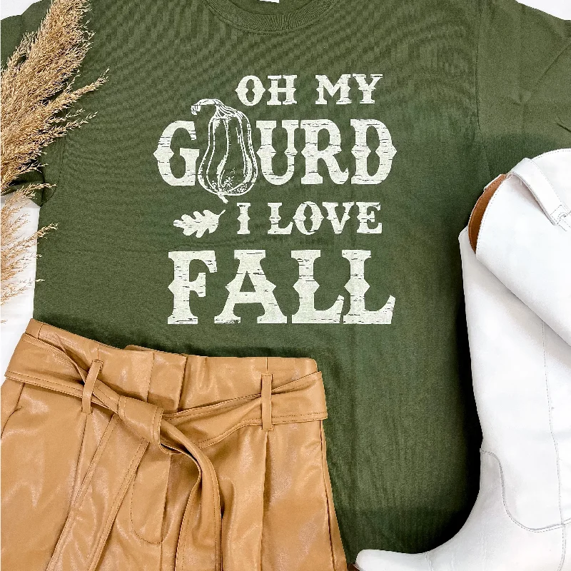 Sale For Women Oh My Gourd Short Sleeve Graphic Tee in Moss Green