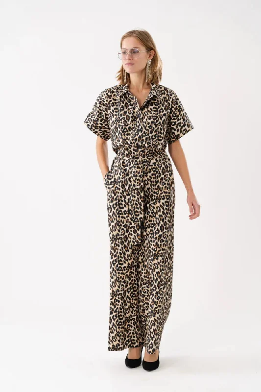 Trendy Women's Dresses Online Lollys Laundry Leopard Print Mathilde Jumpsuit