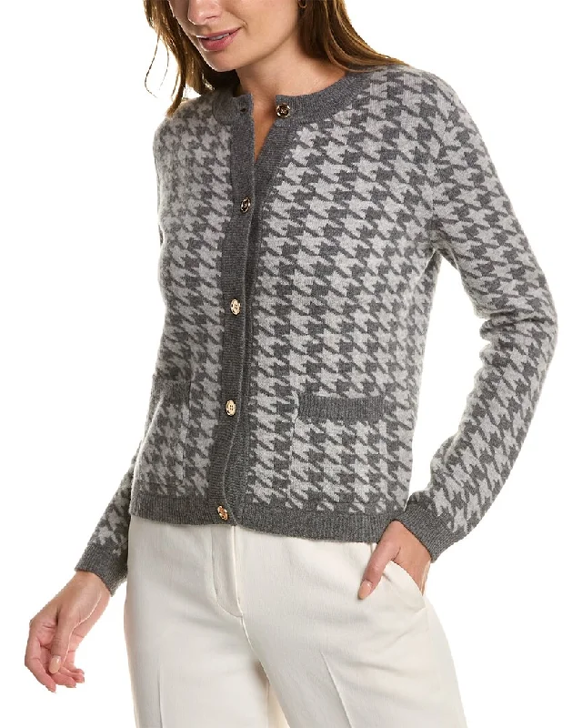 Modern Casual Clothing Kier+J Houndstooth Wool & Cashmere-Blend Cardigan